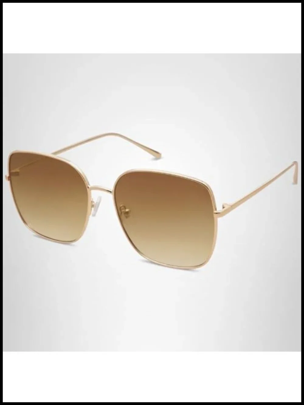 Oversized Square Metal Frame UV Protection Sunglasses
